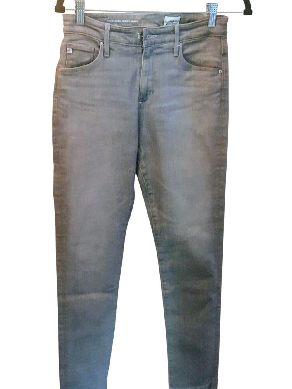 Adriano Goldschmied The Farrah Skinny Ankle Gray Denim Step Hem Jeans 27 R